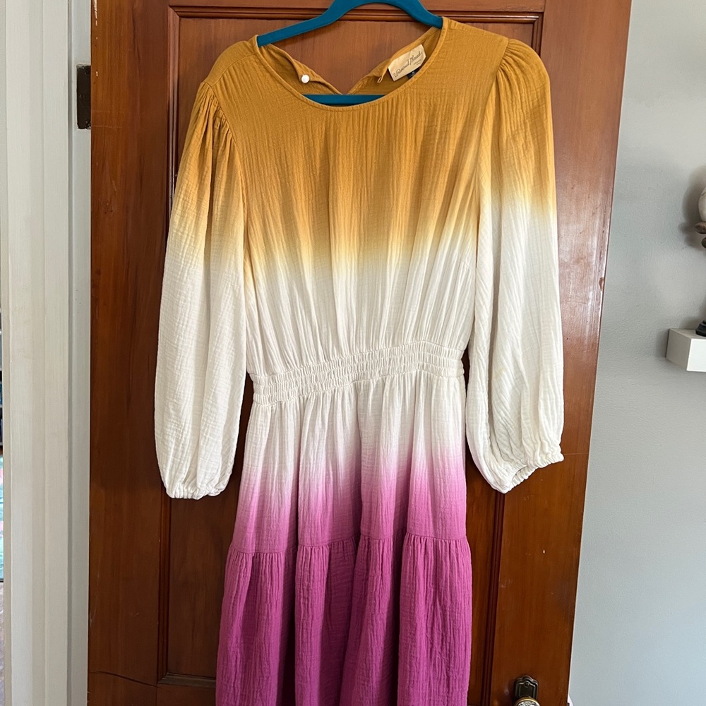 Universal Thread Ombre Yellow & Pink Long Sleeve Dress